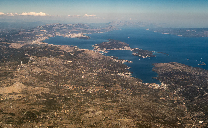 Gespanschaft Split-Dalmatien, Adriatisches Meer 2017-06-29 Flug DLH1716 München Franz Josef Strauß (MUC/EDDM) - Split (SPU/LDSP) Trogir