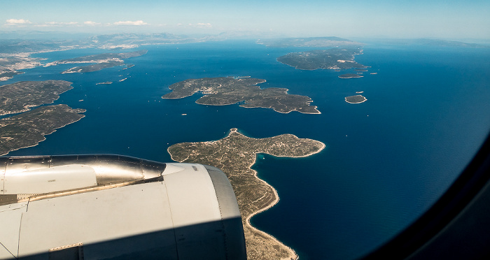 Gespanschaft Split-Dalmatien, Adriatisches Meer 2017-06-29 Flug DLH1716 München Franz Josef Strauß (MUC/EDDM) - Split (SPU/LDSP) Čiovo Drvenik Mali Drvenik Veli Šolta