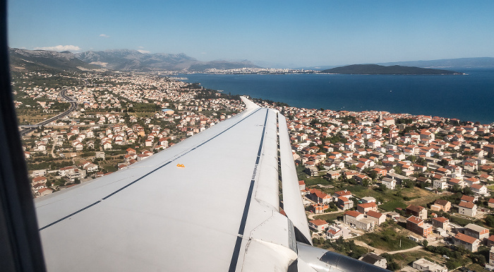 Gespanschaft Split-Dalmatien: Kaštela 2017-06-29 Flug DLH1716 München Franz Josef Strauß (MUC/EDDM) - Split (SPU/LDSP) Državna cesta D8