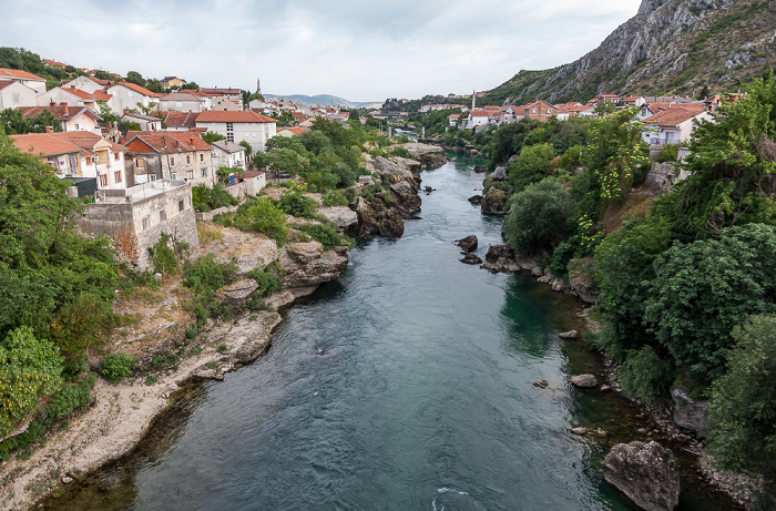 Blick von der Lučki most: Neretva Mostar