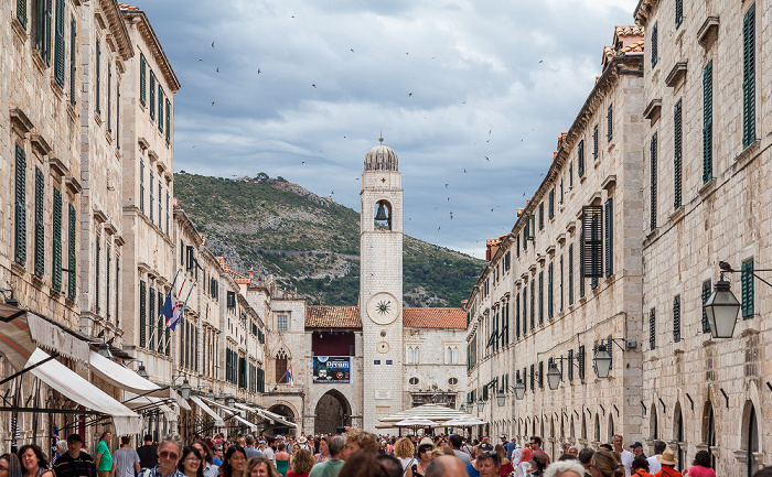 Dubrovnik Altstadt (Grad): Placa (Stradun) Glockenturm