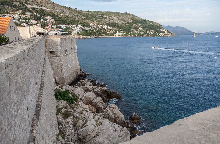 Altstadt (Grad): Stadtmauer, Adriatisches Meer (Mittelmeer) Dubrovnik