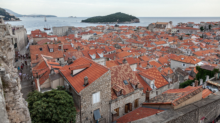 Dubrovnik Blick von der Stadtmauer: Altstadt (Grad) Lokrum