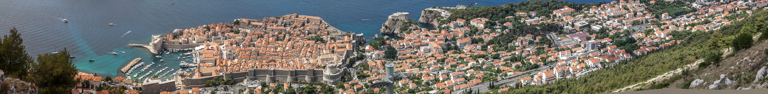 Dubrovnik Blick vom Brdo Srđ: Adriatisches Meer (Mittelmeer), Altstadt (Grad)