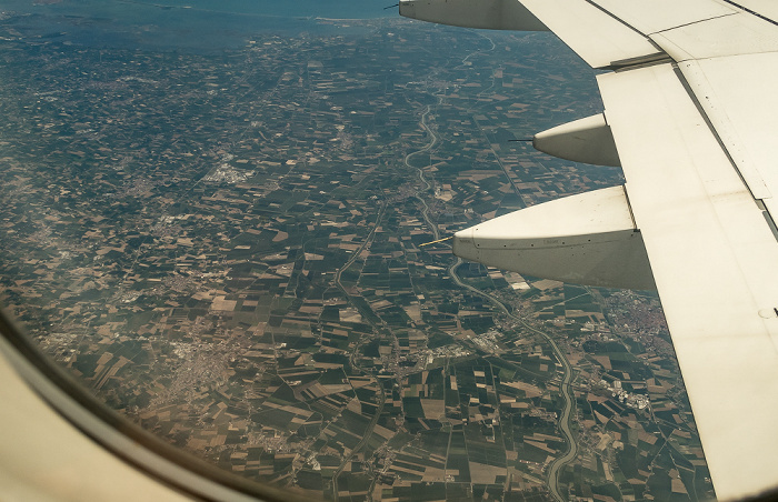 Venetien Etsch 2017-07-15 Flug AZA437 München Franz Josef Strauß (MUC/EDDM) - Rom-Fiumicino (FCO/LIRF) Rovigo Solesino Luftbild aerial photo