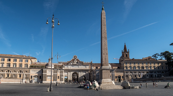 Rom Piazza del Popolo: Obelisco Flaminio Basilica di Santa Maria del Popolo Porta del Popolo