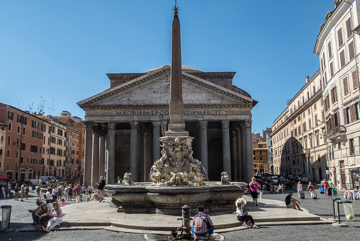 Rom Piazza della Rotonda: Fontana del Pantheon und Pantheon