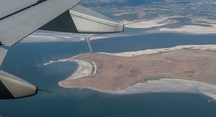 Davis County: Great Salt Lake, Antelope Island mit der Bridger Bay und dem Buffalo Point, Farmington Bay Utah