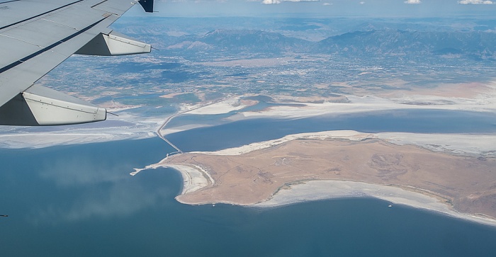 Davis County: Great Salt Lake, Antelope Island mit der Bridger Bay und dem Buffalo Point, Farmington Bay Utah