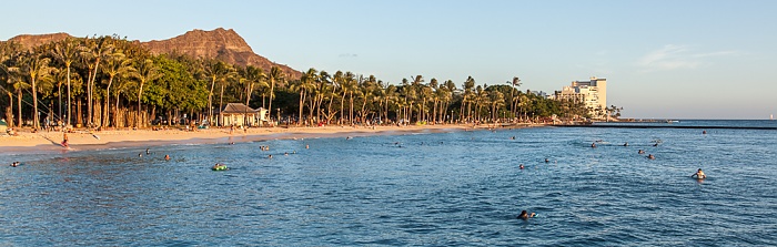 Honolulu Waikiki: Queens Beach (Waikiki Beach), Pazifik Diamond Head