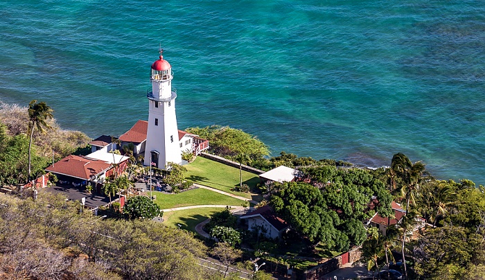Honolulu Blick vom Diamond Head: Diamond Head Lighthouse, Pazifik
