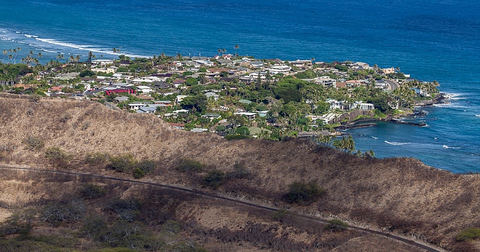Blick vom Diamond Head: Black Point, Pazifik Honolulu