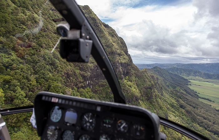 Blick aus dem Hubschrauber: Hoary Head Ridge Kauai