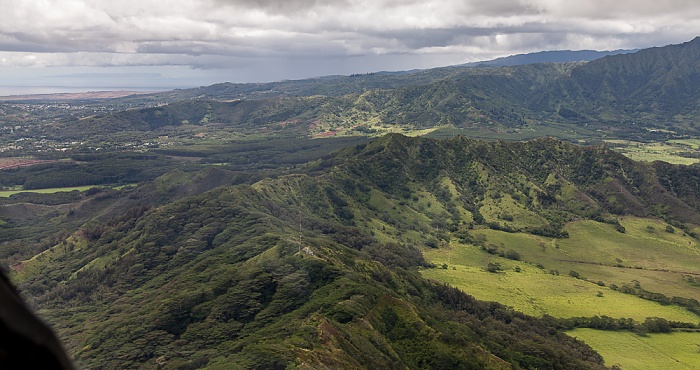 Blick aus dem Hubschrauber: Hoary Head Ridge Kauai