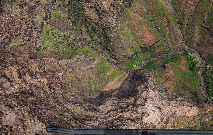 Blick aus dem Hubschrauber: Waimea Canyon Kauai