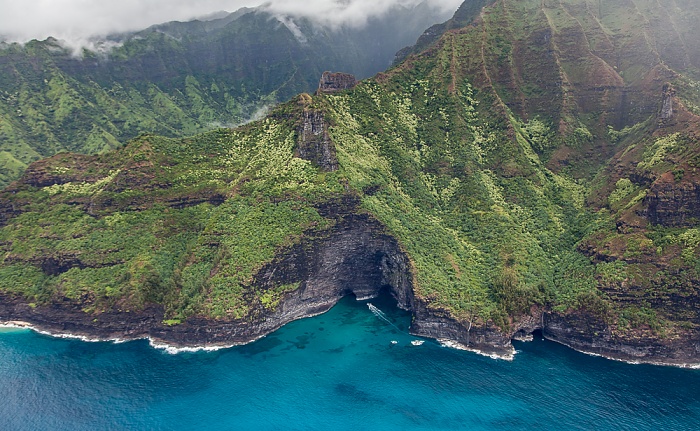 Kauai Blick aus dem Hubschrauber: Pazifik, Na Pali Coast Luftbild aerial photo