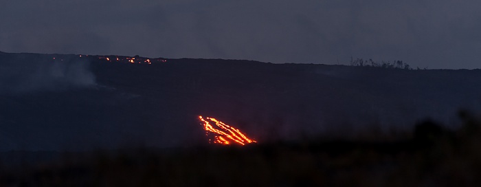 Hawaii Volcanoes National Park Chain of Craters Road: Nächtlicher Lavafluss