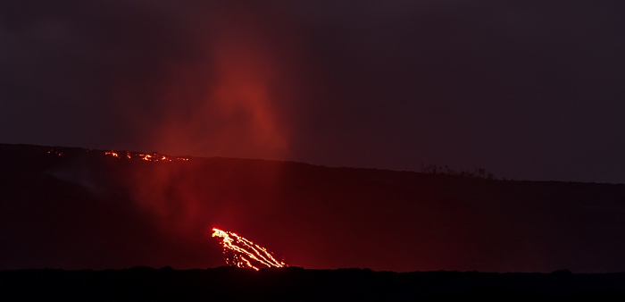 Hawaii Volcanoes National Park Chain of Craters Road: Nächtlicher Lavafluss