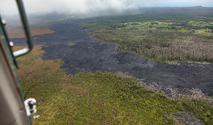Big Island Blick aus dem Hubschrauber: Kilauea-Lavafelder Luftbild aerial photo