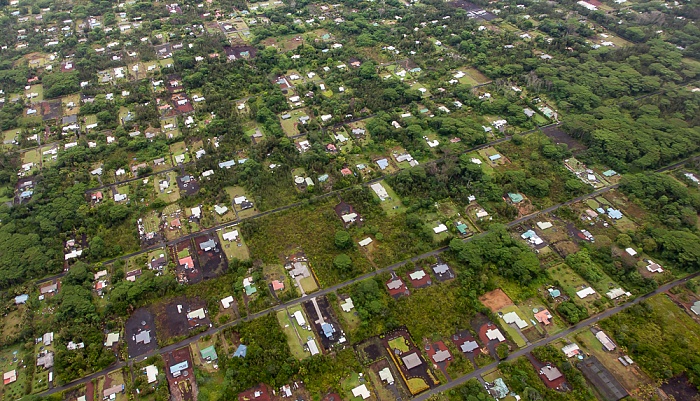 Big Island Blick aus dem Hubschrauber: Hawaiian Paradise Park Luftbild aerial photo