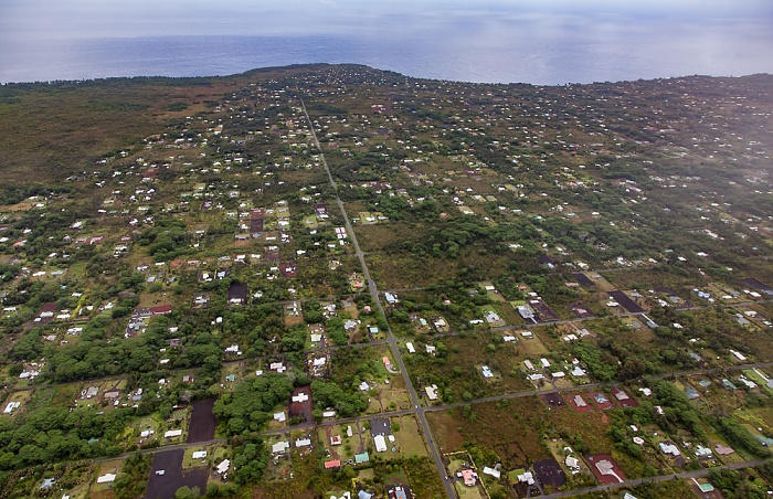 Big Island Blick aus dem Hubschrauber: Hawaiian Paradise Park Luftbild aerial photo