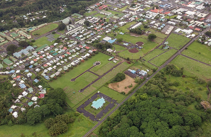 Blick aus dem Hubschrauber: Hilo Big Island