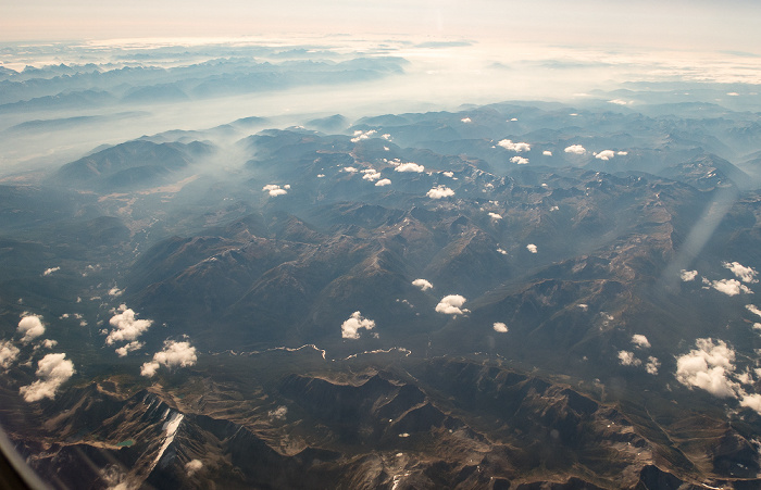 British Columbia Columbia Mountains: Purcell Mountains 2017-09-16 Flug ICE684 Seattle/Tacoma (KSEA) - Keflavík (KEF/BIKF) Findlay Creek Rocky Mountains Luftbild aerial photo