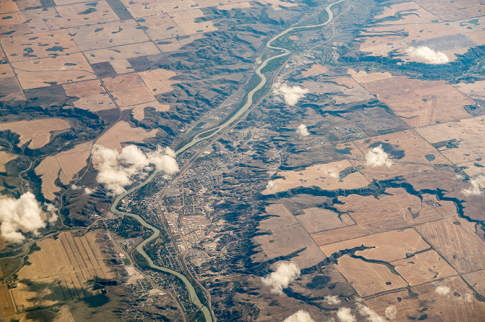 Alberta Red Deer River, Drumheller 2017-09-16 Flug ICE684 Seattle/Tacoma (KSEA) - Keflavík (KEF/BIKF) Luftbild aerial photo