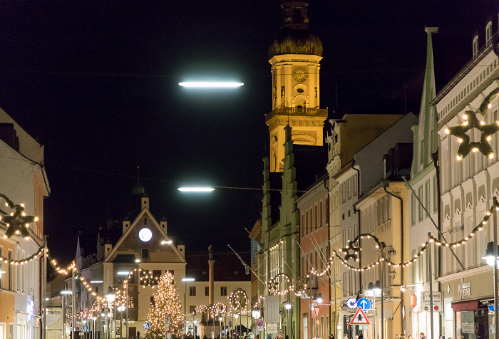 Freising Altstadt: Untere Hauptstraße Marienplatz Mariensäule Rathaus Stadtpfarrkirche St. Georg