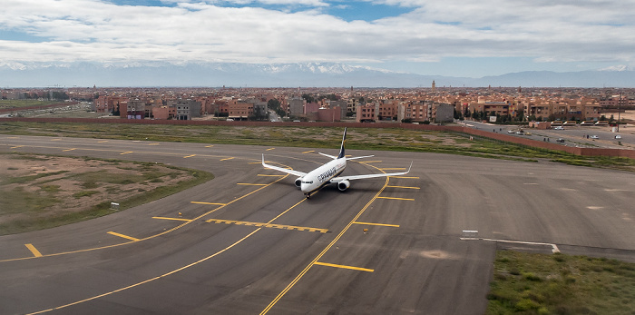 Marrakesch Aéroport de Marrakech-Ménara 2018-03-15 Flug DLH676 München Franz Josef Strauß (MUC/EDDM) - Marrakesch-Menara (RAK/GMMX) Luftbild aerial photo