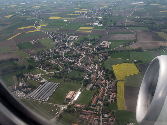 Bayern - Landkreis Erding: Schwaig 2018-04-27 Flug ELY354 München Franz Josef Strauß (MUC/EDDM) - Ben Gurion (TLV/LLBG) Niederding Oberding Luftbild aerial photo