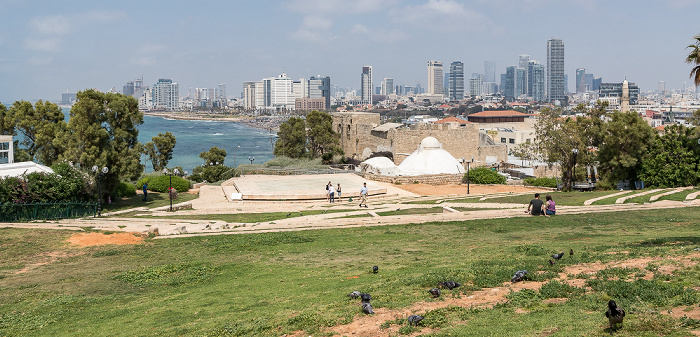 Blick vom Ha-Pisga-Park: Alt-Jaffa, Mittelmeer, Strand, Stadtzentrum Tel Aviv