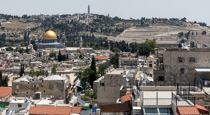Jerusalem Blick von der Davidszitadelle: Altstadt mit u.a. Felsendom Ölberg