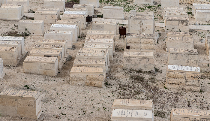 Jerusalem Blick vom Ölberg: Kidrontal - Jüdischer Friedhof
