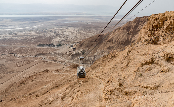 Blick aus der Berglstation der Seilbahn Masada