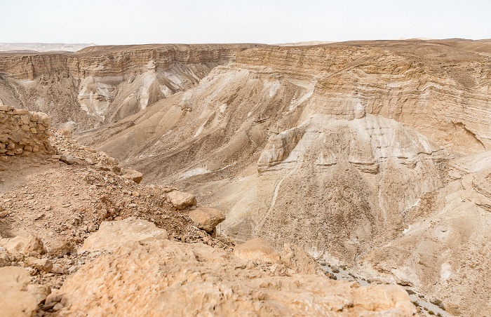 Blick vom Masada-Tafelberg: Wadi Masada Masada