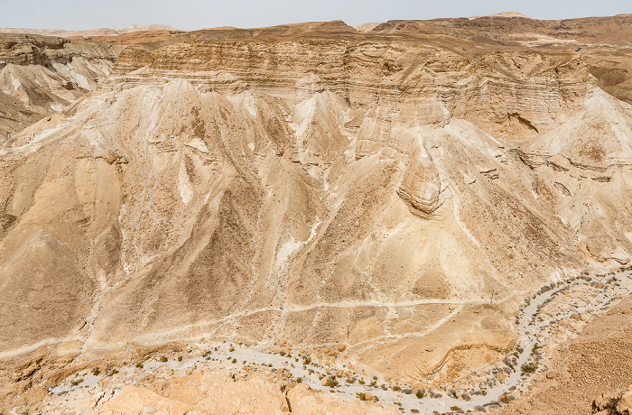 Blick vom Masada-Tafelberg: Wadi Masada Masada
