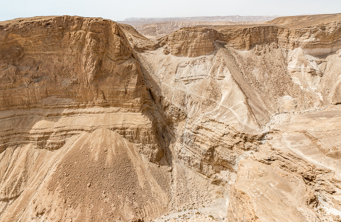 Blick vom Masada-Tafelberg: Wadi Masada Masada