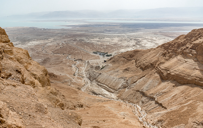 Blick vom Masada-Tafelberg: Wadi Masada Masada