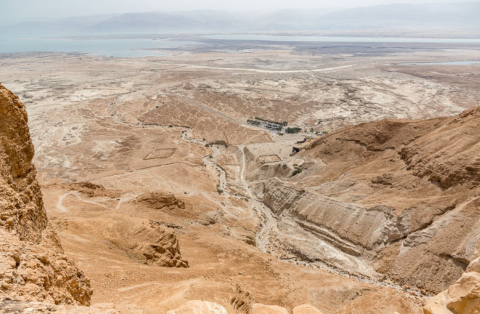 Blick vom Masada-Tafelberg: Wadi Masada