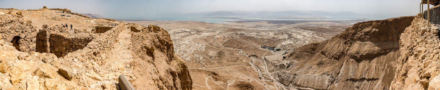 Blick vom Masada-Tafelberg: Masada-Nationalpark und Wadi Masada Masada