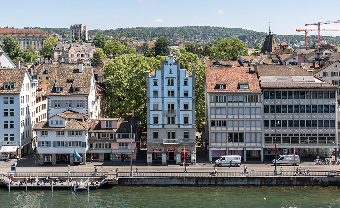 Altstadt - Blick vom Lindenhof: Limmat, Niederdorf (Dörfli) Zürich