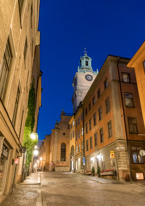 Stockholm Altstadt Gamla stan: Storkyrkobrinken - Nikolai-Kirche (Storkyrkan)