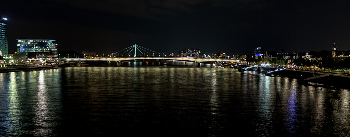 Rhein, LANXESS-Zentrale, Deutzer Brücke, Rheingarten Köln