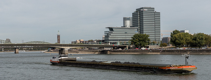 Köln Rhein, Deutzer Brücke, LANXESS-Zentrale Messeturm