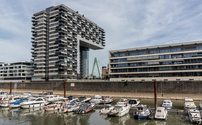 Köln Rheinauhafen, Rheinauhalbinsel mit Kranhäusern Severinsbrücke