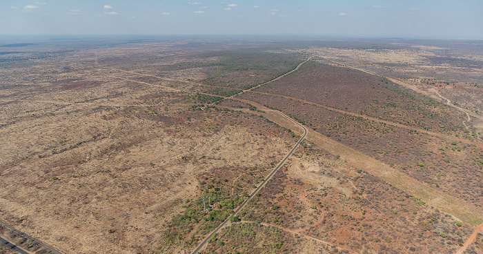 Livingstone Blick aus dem Hubschrauber: Southern Province (Sambia) Luftbild aerial photo