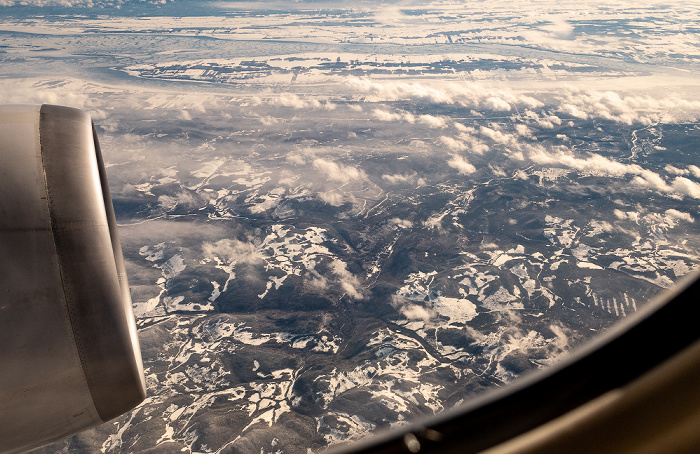 Quebec Capitale-Nationale 2019-01-26 Flug UAL31 München Franz Josef Strauß (MUC/EDDM) - Newark (KEWR) Île d'Orléans Sankt-Lorenz-Strom Luftbild aerial photo