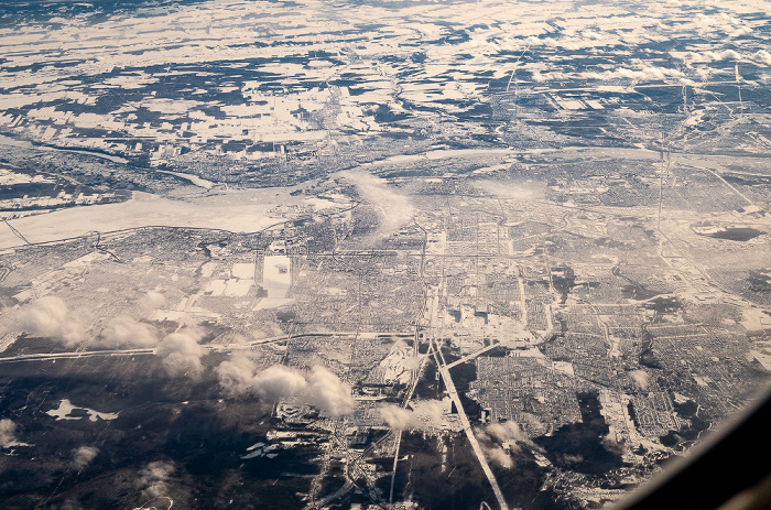 Quebec City, Sankt-Lorenz-Strom 2019-01-26 Flug UAL31 München Franz Josef Strauß (MUC/EDDM) - Newark (KEWR) Luftbild aerial photo