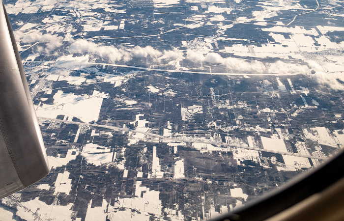 Quebec Chaudière-Appalaches: Autoroute A-20 (Jean-Lesage) 2019-01-26 Flug UAL31 München Franz Josef Strauß (MUC/EDDM) - Newark (KEWR) Luftbild aerial photo